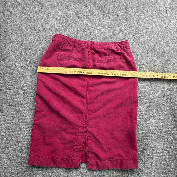 Lauren Ralph Lauren Skirt Womens 8 Burgundy Pockets Pencil Back Slit Academia - Picture 12 of 12